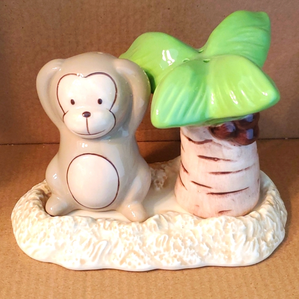 Monkey and Palm Tree salt and pepper shakers